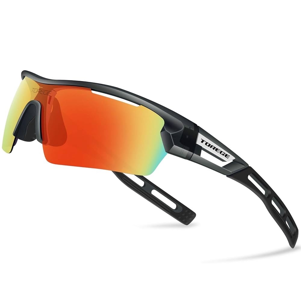 TOREGE Men's Sports Style Polarized Sunglasses Al-Mg Metal Frame Glasses M291